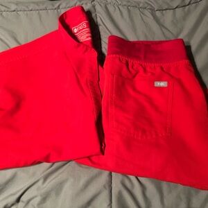 Figs Bold Red Casual Shorts
